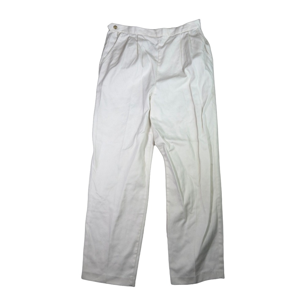 Donkenny Classics White Pleated Trousers High Waist Vintage 90s Pants Medium